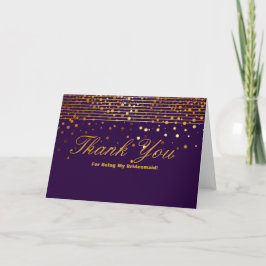 Gold Glitter Stripes voor mijn Bridesmaid Dank Bedankkaart