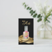 *~* Gold Glitter Strokes Nail Art Poolse fles Visitekaartje (Staand voorkant)