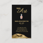 *~* Gold Glitter Strokes Nail Art Poolse fles Visitekaartje (Achterkant)