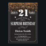 Gold Glitter Surprise 21st Birthday Invitation Kaart<br><div class="desc">Gold Glitter Surprise 21st Birthday Invitation. Witte Typografie. Achtergrond zwart-wit karton. Volwassen verjaardag. Mannelijke Mannen of vrouwen: Birthday. Kinder jongen of meisje Lady Teen Teenage Bday Invite. 13e 15e 16e 18e 21e 30e 40e 50e 60e 70e 80e 90e 100e. Elke leeftijd. Voor verdere aanpassing, te klikken gelieve de knoop "van...</div>