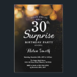 Gold Glitter Surprise 30th Birthday Invitation Kaart<br><div class="desc">Gold Glitter Surprise 30th Birthday Invitation Card. Volwassen verjaardag. Glitter Bokeh achtergrond. 13e 15e 16e 18e 21e 30e 40e 50e 70e 80e 90e 100e. Elke leeftijd. Voor verdere aanpassing,  te klikken gelieve de knoop "van de Aanpassing het"en ons ontwerphulpmiddel te gebruiken om deze sjabloon te wijzigen.</div>