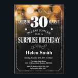 Gold Glitter Surprise 30th Birthday Invitation Kaart<br><div class="desc">Gold Glitter Surprise 30th Birthday Invitation. Witte Typografie. Achtergrond zwart-wit karton. Volwassen verjaardag. Mannelijke Mannen of vrouwen: Birthday. Kinder jongen of meisje Lady Teen Teenage Bday Invite. 13e 15e 16e 18e 21e 30e 40e 50e 60e 70e 80e 90e 100e. Elke leeftijd. Voor verdere aanpassing, te klikken gelieve de knoop "van...</div>