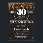 Gold Glitter Surprise 40th Birthday Invitation Kaart<br><div class="desc">Gold Glitter Surprise 40th Birthday Invitation. Witte Typografie. Achtergrond zwart-wit karton. Volwassen verjaardag. Mannelijke Mannen of vrouwen: Birthday. Kinder jongen of meisje Lady Teen Teenage Bday Invite. 13e 15e 16e 18e 21e 30e 40e 50e 60e 70e 80e 90e 100e. Elke leeftijd. Voor verdere aanpassing, te klikken gelieve de knoop "van...</div>