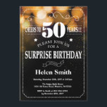 Gold Glitter Surprise 50th Birthday Invitation Kaart<br><div class="desc">Gold Glitter Surprise, uitnodiging op 50e verjaardag. Witte Typografie. Achtergrond zwart-wit karton. Volwassen verjaardag. Mannelijke Mannen of vrouwen: Birthday. Kinder jongen of meisje Lady Teen Teenage Bday Invite. 13e 15e 16e 18e 21e 30e 40e 50e 60e 70e 80e 90e 100e. Elke leeftijd. Voor verdere aanpassing, te klikken gelieve de knoop...</div>