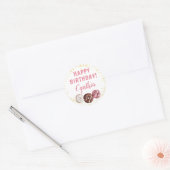 Gold Glitter Sweet Donuts Birthday Party Ronde Sticker (Envelop)