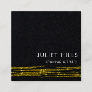Gold Glitter Swish and Black Square Visitekaartje