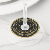 Gold Glitter Tekst Wijnglaslabel (Dichtbij)