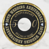 Gold Glitter Tekst Wijnglaslabel (Achterkant)