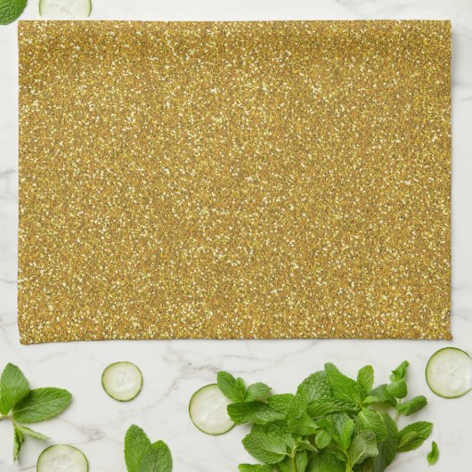 Gold Glitter Texture Theedoek (Gevouwen)