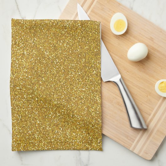 Gold Glitter Texture Theedoek (Quarter Fold)