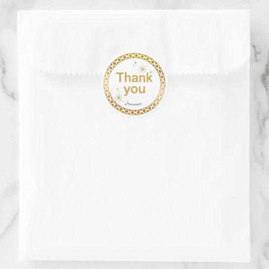 Gold Glitter “Thank You” Sticker (Tas)