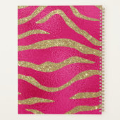 Gold Glitter Tiger Stripes en Initialen op Hot Pin Planner (Achterkant)