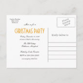 Gold Glitter Tree Christmas Party Bewaar de datum Aankondigingskaart (Achterkant)