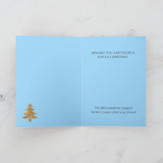 Gold Glitter Tree Christmas Wenskaart Feestdagen Kaart (Binnen)