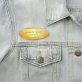 Gold Glitter Trendy Glamoureus Elegant Sjabloon Naamplaatje (In situ)