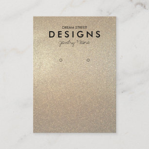 Gold Glitter Trendy Instagram Earring Display Kaar Visitekaartje