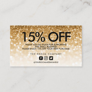 Gold Glitter Trendy Korting Hartelijk dank Visitekaartje