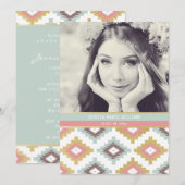 Gold Glitter Tribal Graduation Invitations Kaart (Voorkant / Achterkant)