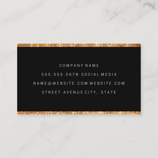 Gold Glitter Trim Variatie Visitekaartje (Achterkant)