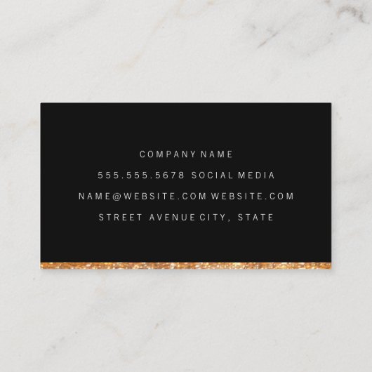 Gold Glitter Trim Visitekaartje (Achterkant)