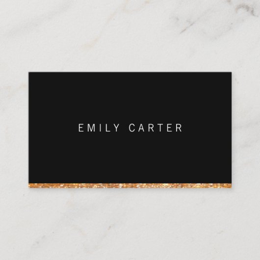 Gold Glitter Trim Visitekaartje (Voorkant)