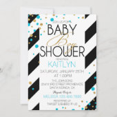 Gold Glitter Turquoise Sprinkles Baby shower Kaart (Voorkant)