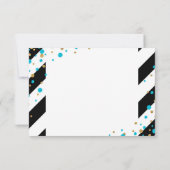 Gold Glitter Turquoise Sprinkles Stripe Hartelijk  Bedankkaart (Achterkant)