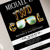 Gold Glitter Twee coole verjaardagsuitnodiging voo Kaart