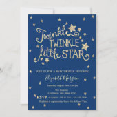 Gold Glitter Twinkle Little Star-Baby shower Kaart (Voorkant)