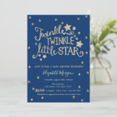 Gold Glitter Twinkle Little Star-Baby shower Kaart (Staand voorkant)