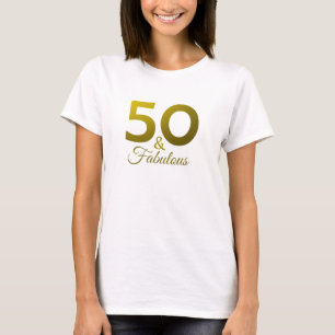 Gold Glitter Typografie 50 en een fabelachtige ver T-shirt