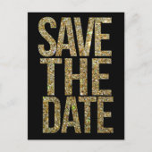 Gold Glitter Typografie Save the Date Briefkaart (Voorkant)