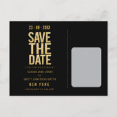 Gold Glitter Typografie Save the Date Briefkaart (Achterkant)