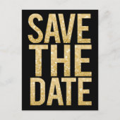 Gold Glitter Typografie Save the Date Briefkaart (Voorkant)