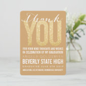 Gold Glitter Typography Afstuderen Hartelijk dank Bedankkaart (Staand voorkant)