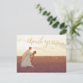 GOLD GLITTER TYPOGRAPHY WEDING DANK JE BRIEFKAART (Staand voorkant)