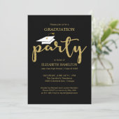 Gold Glitter-uitnodigingen van de High School Afst Aankondiging (Staand voorkant)