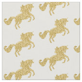 Gold Glitter Unicorn Fabric Stof (Close Up)