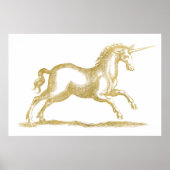 Gold Glitter Unicorn Fantasy Poster (Voorkant)