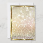 Gold Glitter Unicorn Floral Bokeh Baby shower Kaart (Achterkant)