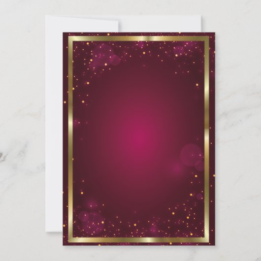 Gold Glitter Unicorn Floral Burgundy Baby shower Kaart (Achterkant)