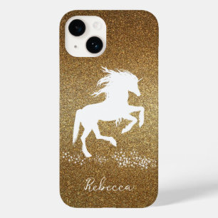 Gold Glitter Unicorn Hoesje-Mate iPhone Case