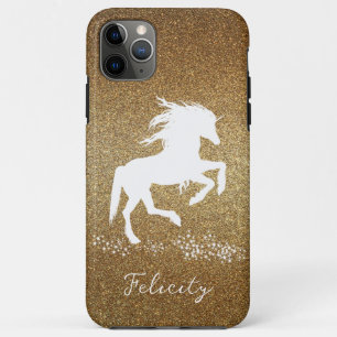 Gold Glitter Unicorn Hoesje-Mate iPhone Case