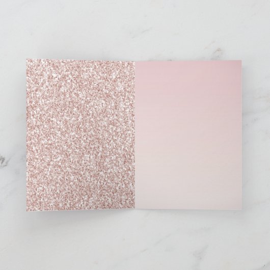 Gold Glitter Unicorn Kaart (Binnen)