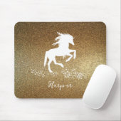 Gold Glitter Unicorn Muismat (Met muis)