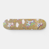 Gold glitter unicorn patroon persoonlijk skateboard (Horizontaal)