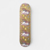 Gold glitter unicorn patroon persoonlijk skateboard (Voorkant)
