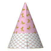 Gold Glitter Unicorn Rainbows Party Pet Feesthoedjes (Achterkant)