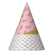 Gold Glitter Unicorn Rainbows Party Pet Feesthoedjes (Links)
