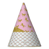Gold Glitter Unicorn Rainbows Party Pet Feesthoedjes (Rechts)